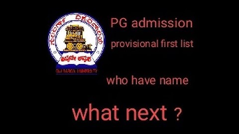 provisional first list next pg admission Gulbarga university