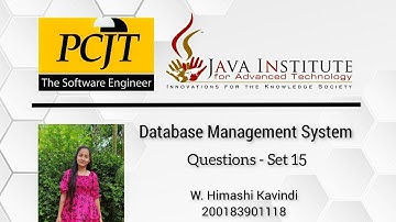 Database Management System - Question Set 15 | Java Institute