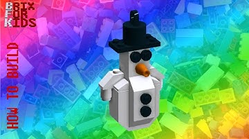 LEGO Instructions - How to build a LEGO Snowman - version 2 more advanced – 35 pcs. - 3D animation