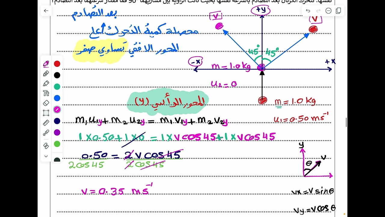 التصادمات في بعدين الجزء 1