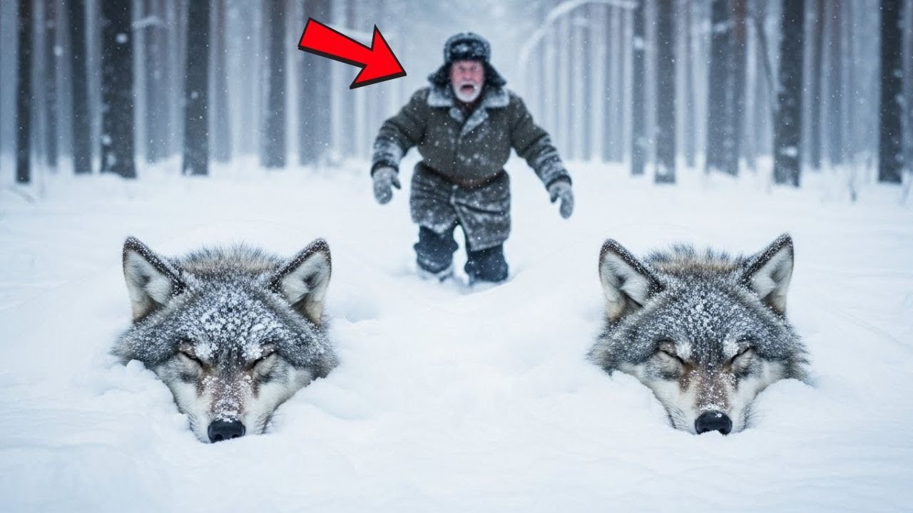При −40°C два волка были погребены под снегом — если бы старик прошёл мимо, они бы замёрзли насмерть