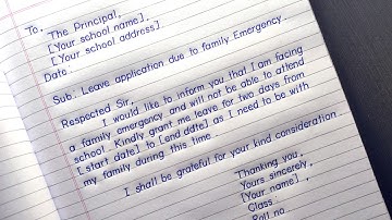 Leave Application Due to Family Emergency | writeman