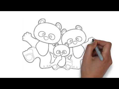 how to draw panda - YouTube