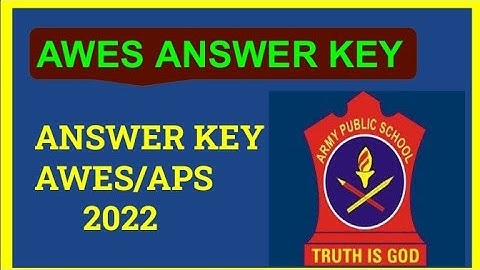 APS ANSWER KEY 2022 | AWES ANSWER KEY 2022