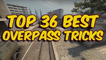 Top 36 BEST OVERPASS TRICKS | CSGO