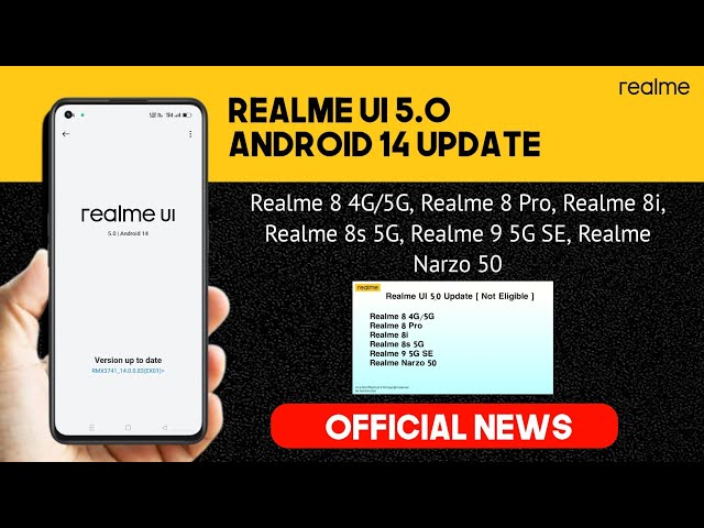 RIP of Update ] Realme UI 5.0 Update Android 14 Update Official News For  Realme 8 Series 