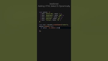 JavaScript · Adding HTML Select Element Dynamically
