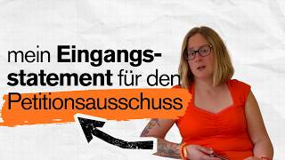 Eingangsstatement für den Petitionsausschuss