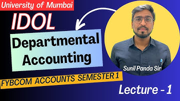 FYBCOM Semester 1 Departmental Accounting IDOL University of Mumbai