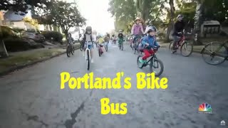 Portland Bike bus. A Very cool way to get kids to school and reduce traffic #portland #oregon