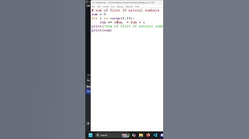 Find the sum of first 10 natural numbers in python