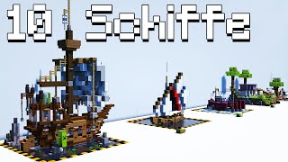 10 Schiffe in Minecraft 🔟 Minecraft Boote bauen deutsch