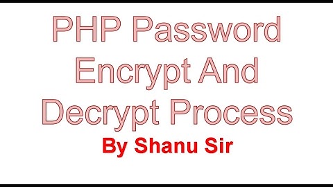 PHP Password Encrypt and Decrypt Process in Hindi