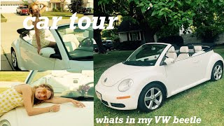 whats in my car // AESTHETIC car tour ☆ volkswagon beetle convertible