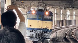 【4K高画質】【EF64-1031  長岡返却回送（田端操→長岡）】国鉄EF64形1000番台1031号機が単機で静かに赤羽駅6番線を高速通過するシーン（単9735レ）2024.8.27