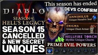 Diablo 4 - WARNING: Season 15 RESET Confirmed - New OP Secret Uniques Found & 21 Prime Evil Powers!