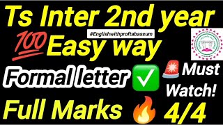 Ts Inter 2Nd Year Formal Letter 100% Easy Method Full Marks 44