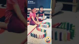 #kids #domino #kidsplay Dominoes Slow Motion screenshot 4