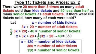 Algebra - Ch. 2: Word Problem (42 of 46) Type 11: Tickets and Prices: Ex. 2 (Our cat at at 5:30)