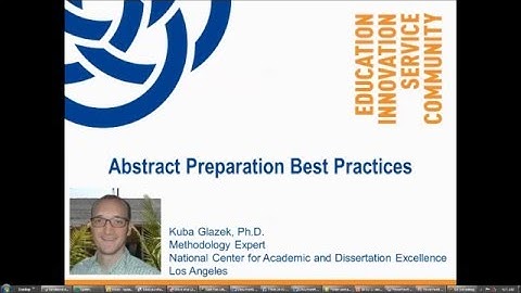 Abstract preparation best practices (Kuba Glazek, Ph.D.)