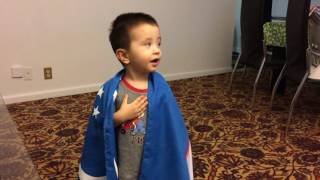 Гимн Узбекистана, O'zbekiston madhiyasi, uzbek anthem by 2 years old kid, Gimn Uzbekistana