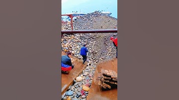 Pebble unloading process # tools # machinery