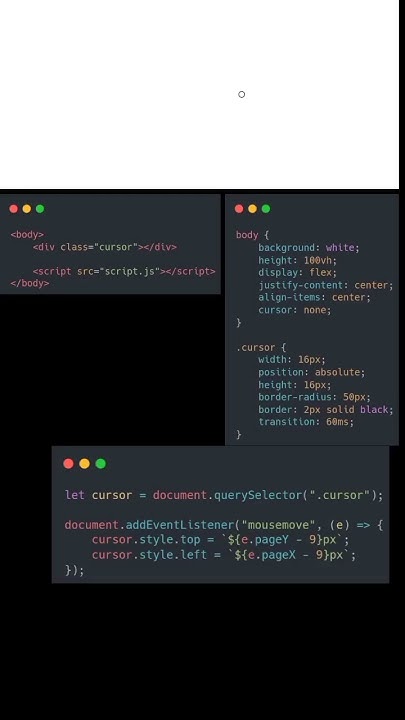 Custom cursor easily in html, css and javascript #shorts #javascript # ...