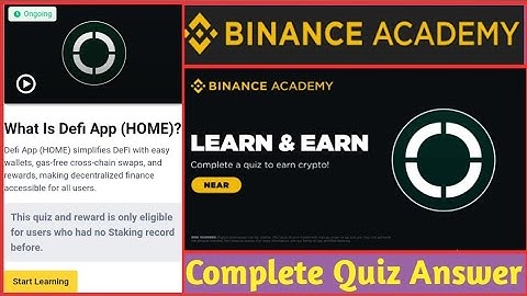 Binance HOME QUIZ Answers | Binance Learn And Earn HOME QUIZ Answers