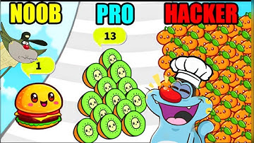 Noob vs Pro vs Hacker - Food Run | Oggy and Jack Playing Asmr Games !