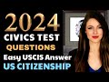 2024 uscis official civics test questions  answers us citizenship one easy answer random order