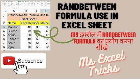 MS Excel RANDBETWEEN Function: Generate Random Numbers | Excel One Minute Quick Functions Explained