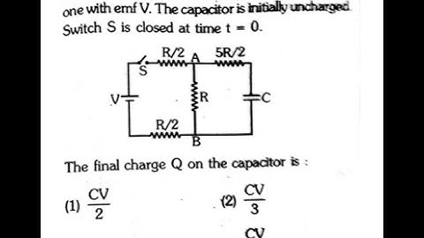 In the circuit shown in figure, the battery is an ideal one with emf V. The capacitor is initially