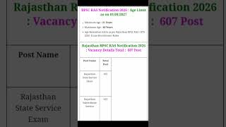 RPSC RAS Pre fome date 2026 RPSC notification RAS form last date ,####