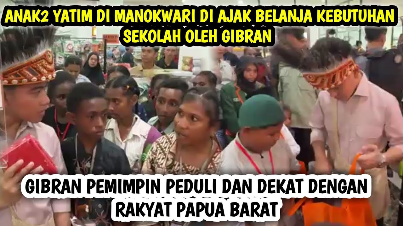 Wapres Gibran Buat Kaget Pengunjung Mall Saat Belikan Peralatan Sekolah Anak Yatim DiManokwari Papua