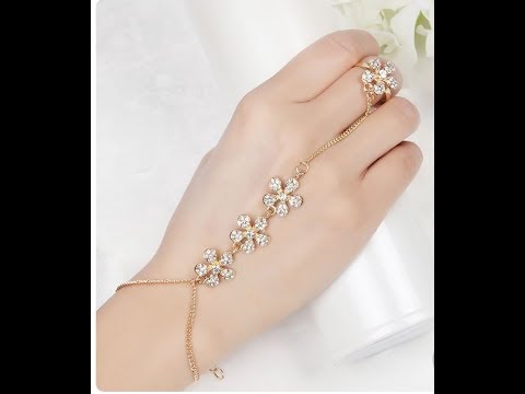 Buy Modern Adjustable Finger Ring with Bracelet Gold Plated Guaranteed  Jewelry