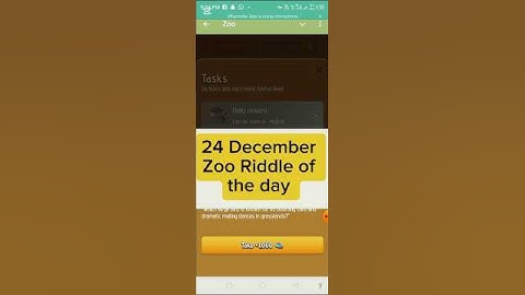 Zoo Riddle off the Day | 24 December Riddle of the day | today zoo Coin riddle of the day