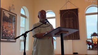 HG AgniDev Prabhuji’s last speech and Bhajan at the HG Caru Prabhuji’s Memorial service