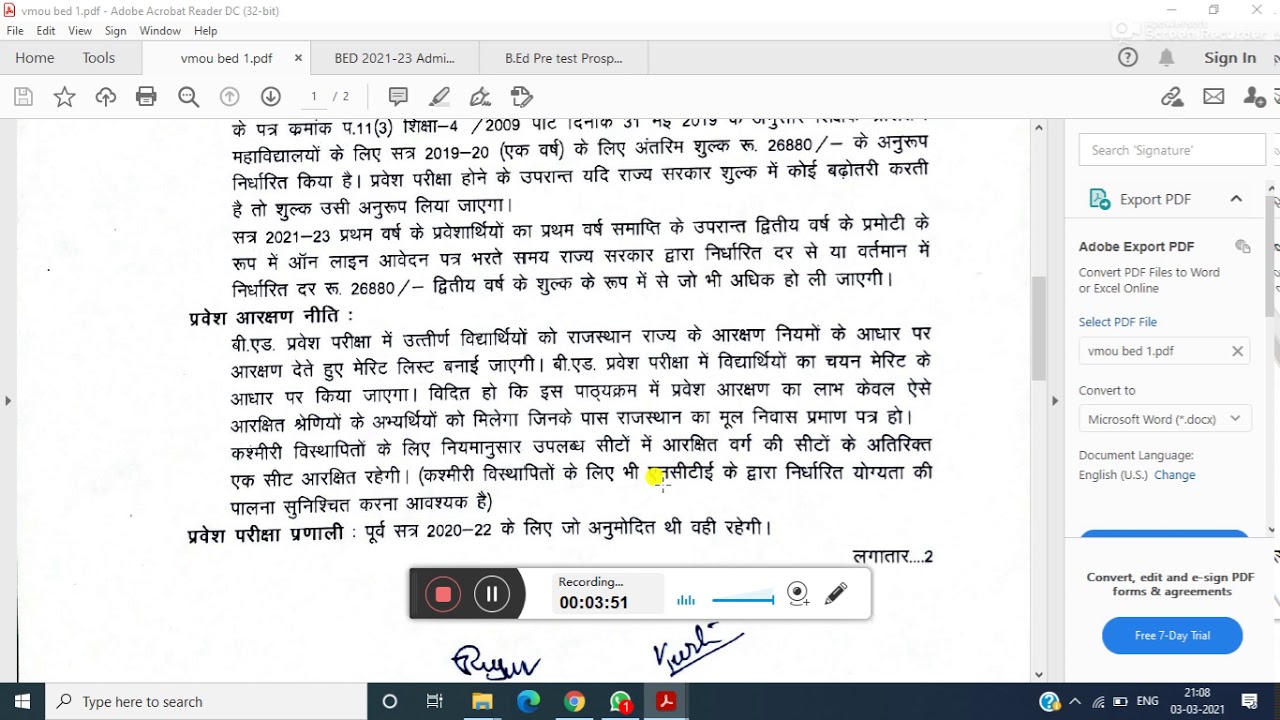 VMOU B ed Admission 2021 23