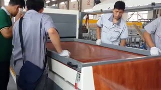 wpc door panel laminating machine---laminate film on door panel surface