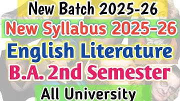 New Syllabus 2025 BA 1st year 2nd semester English literature New Syllabus 2025 for all University