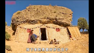 一口气看完伊朗游牧民族在戈壁搭建石头屋