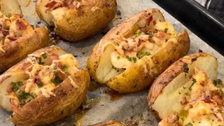 Shrimp & bacon loaded baked potatoes