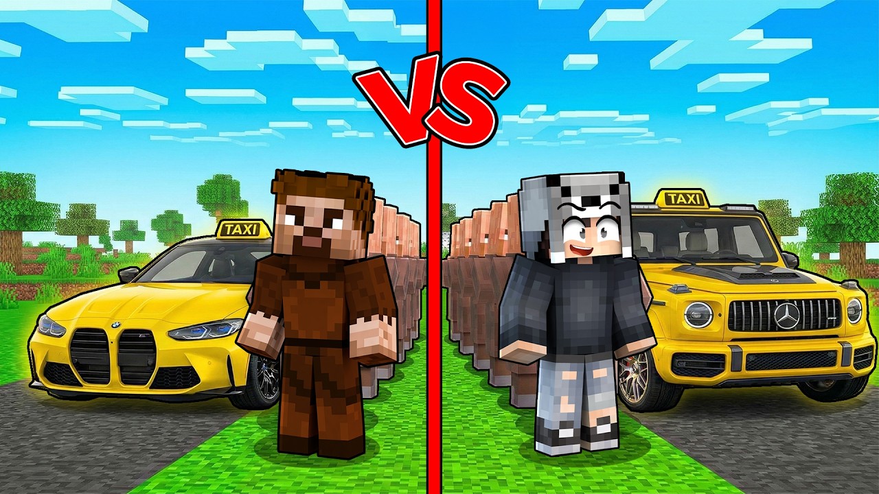 ZENGİN VS FAKİR TAKSİCİLİK YARIŞI - Minecraft