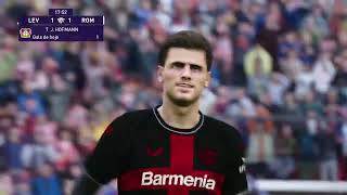 BAYER 04 LEVERKUSEN X ROMA AO VIVO COM IMAGENS SIMULAÇÃO GAMEPLAY EFOOTBALL PES2021 PS4