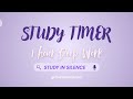 ​1 Hour Deep Focus Timer | No Music | Pomodoro Split (5 Min Prep + 25/5 Cycles) | Purple Aura 💜