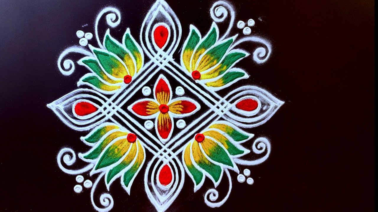 2 Attractive Mini Rangoli designs ♥️ simple and easy daily rangoli viral kolam design ♥️ small muggu