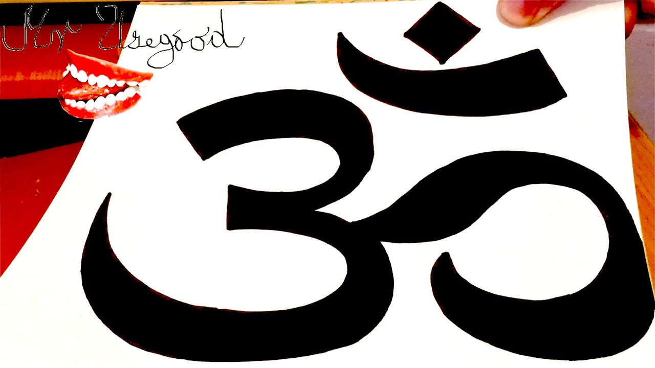 How to Draw OM Symbol/Logo EASY on paper with Pencil and color 