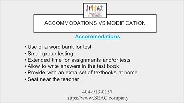 Accommadations & Modifications