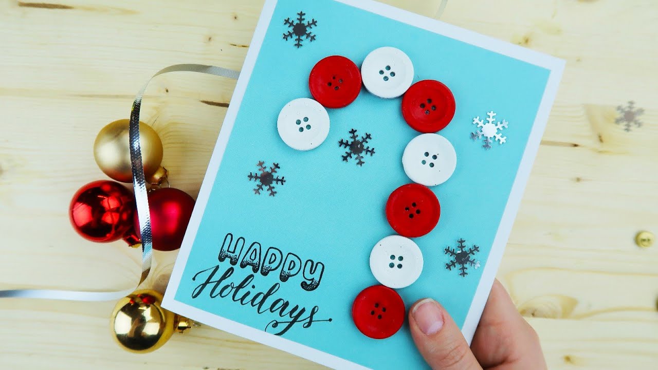 DIY Candy Cane Christmas card! Handmade with household items