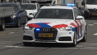 Dutch Highway Police Audi A6 Driving Fast Through Rotterdam